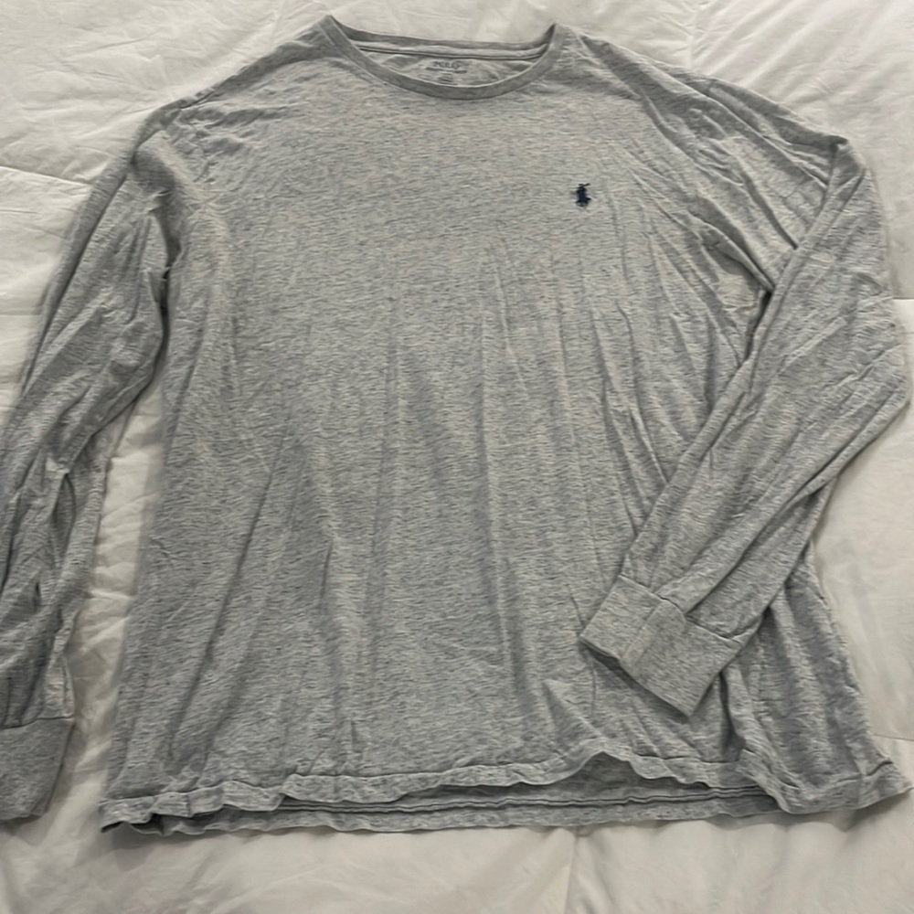 Gray Polo Long Sleeve Shirt